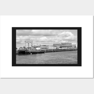 Catamaran moored up in Great Yarmouth docks, Norfolk Posters and Art